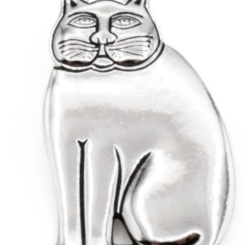 Vintage Laurel Burch Silver Cat Brooch. Signed. Excellent Condition!